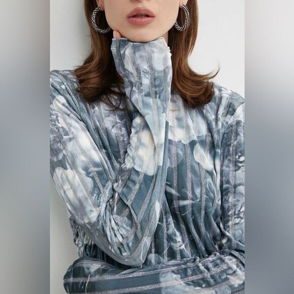 STINE GOYA VANESSA BLOUS METALIZED PEONIES Size S - Picture 3 of 15